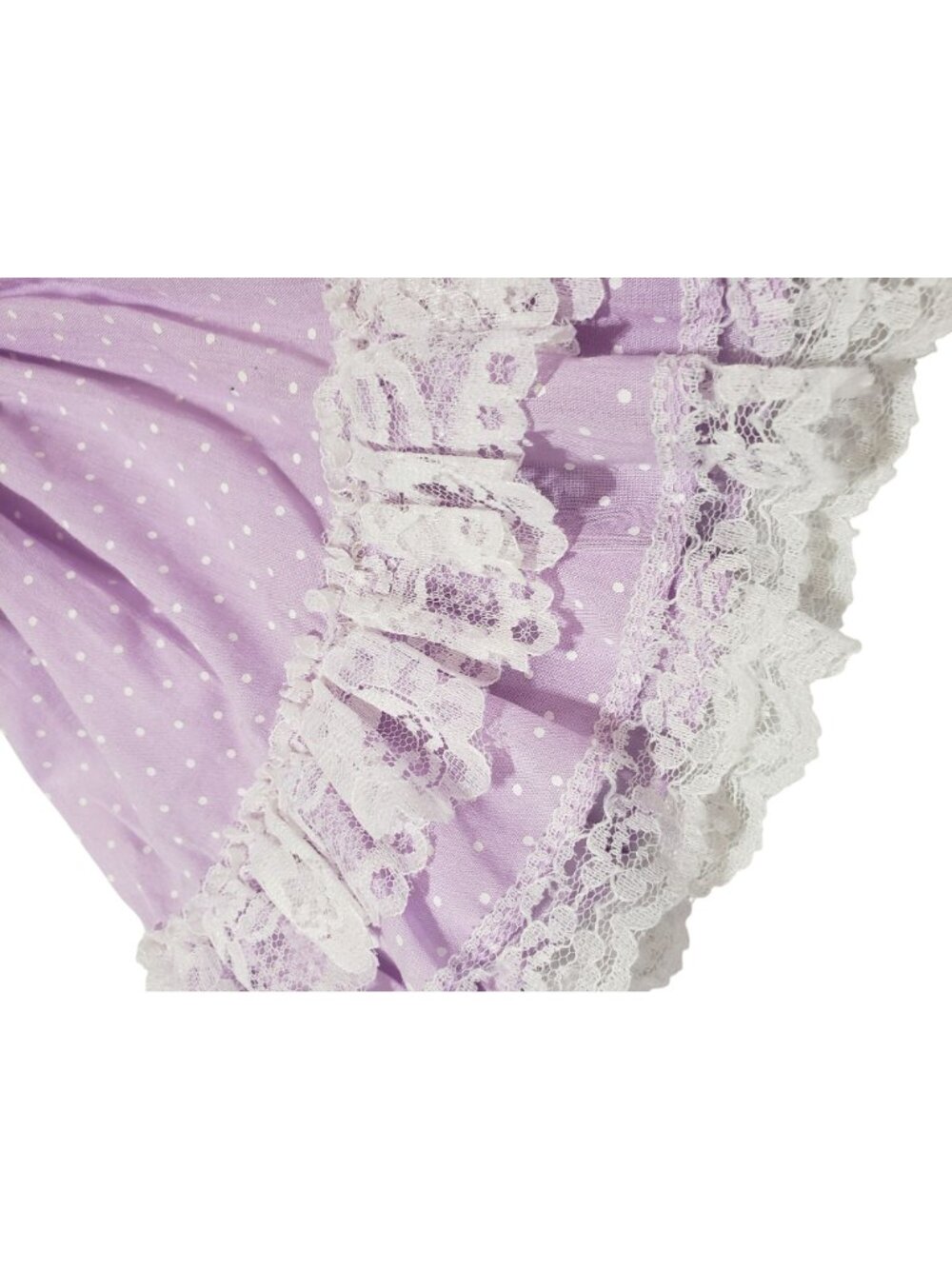 Vintage Jo Lene Purple Polka Dot Lace Tiered Circle Dress Party Frilly NB 0-6 M - Picture 6 of 12